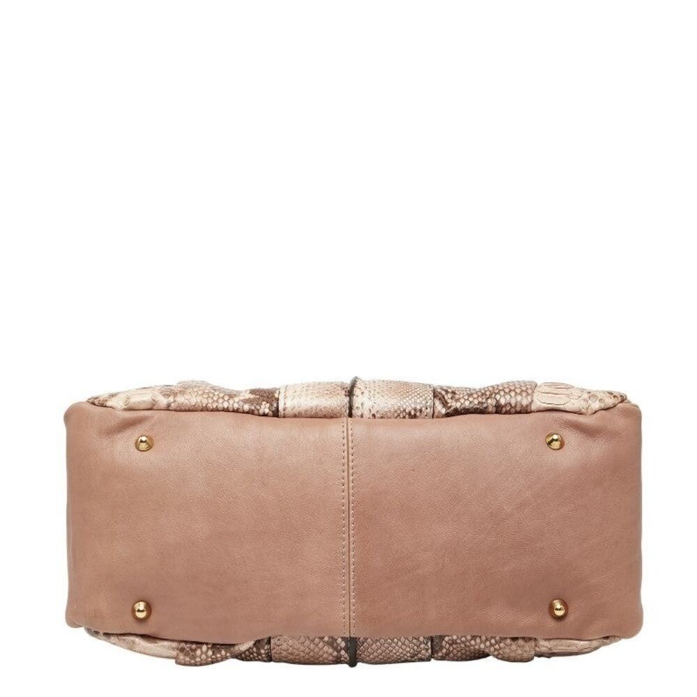 Chloe Python Leather Handbag Beige - Picture 11 of 11